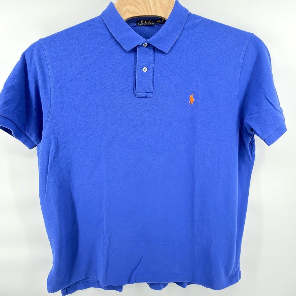 Polo Ralph Lauren Polo Shirt Mens XXL Blue Short Sleeve Cotton Embroidered Logo